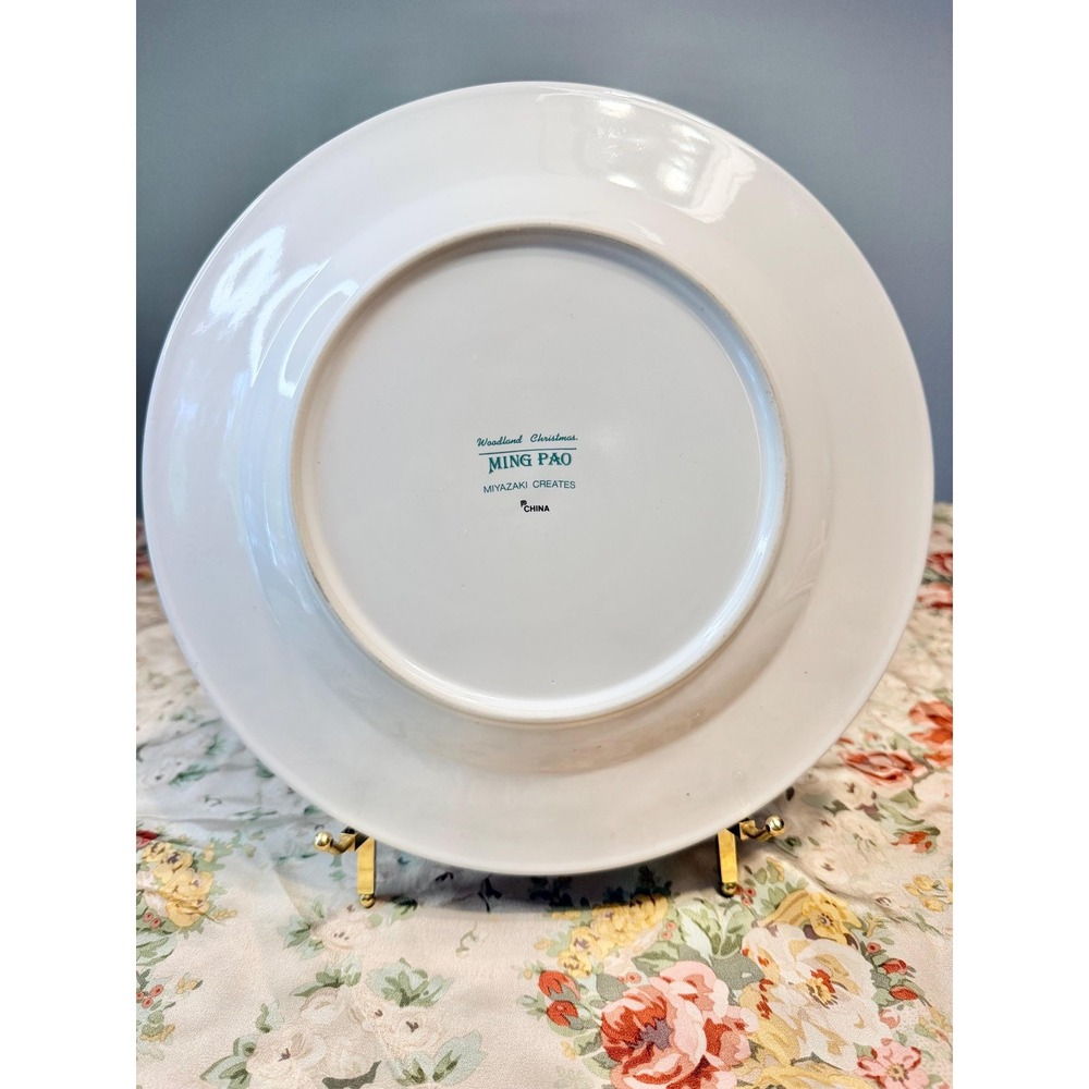 Vintage Woodland Christmas Dinner Plate Miyazaki Creates Animals Retro Decor - Picture 5 of 6